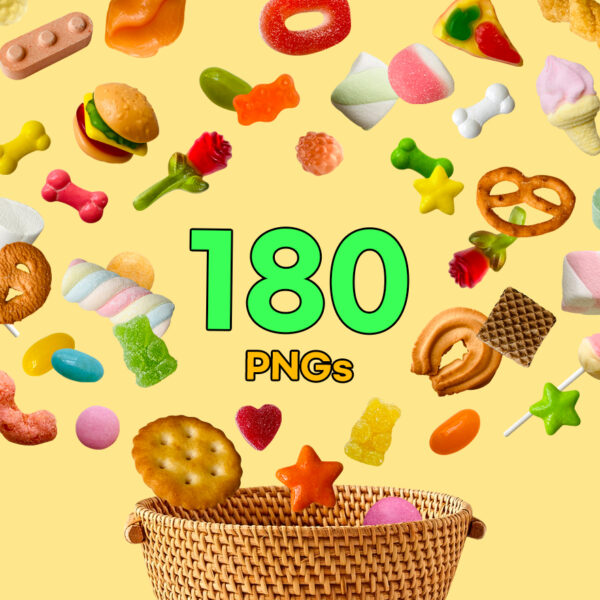 Gummy Candy Vol. 01 — 180 PNG Cutouts Bundle