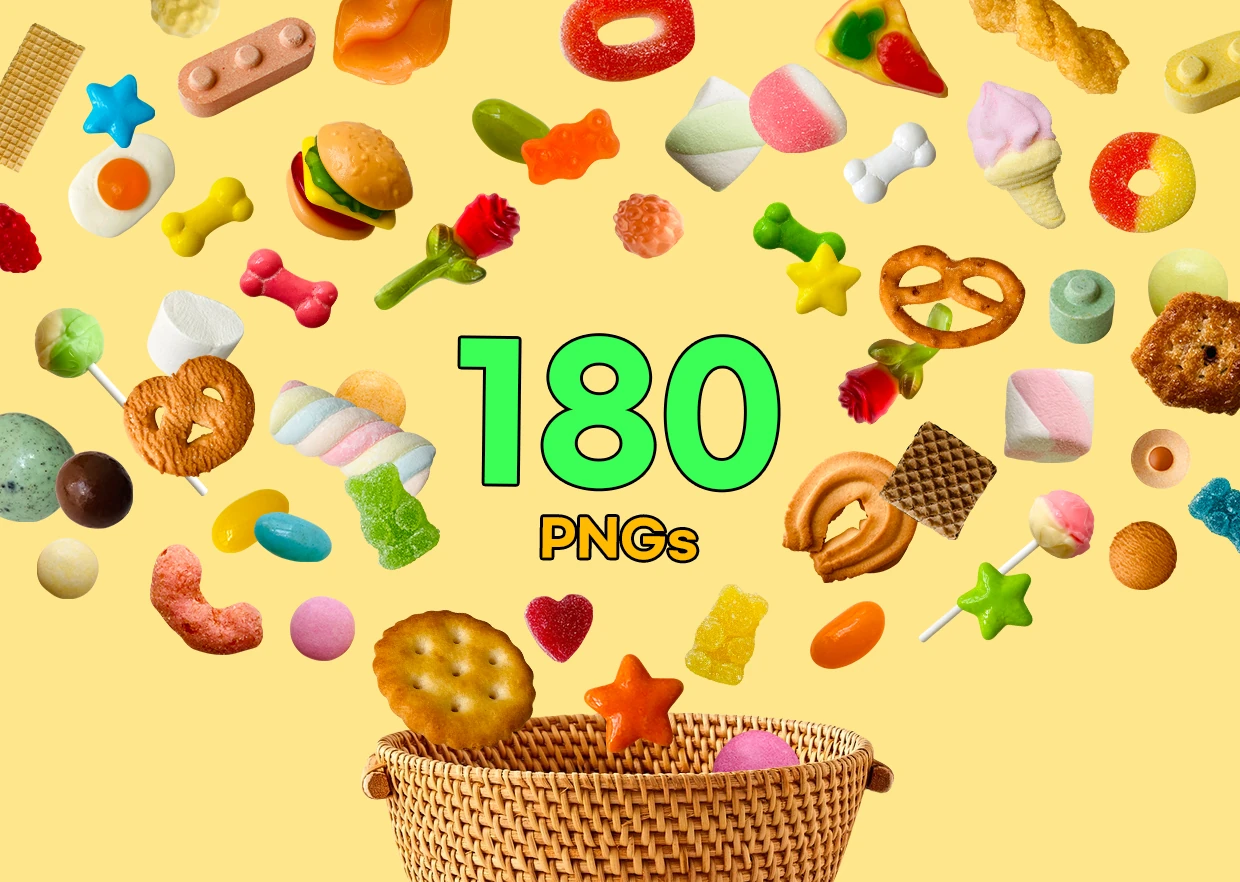 new_jelly_01 Gummy Candy Vol. 01 — 180 PNG Cutouts Bundle - Image 1